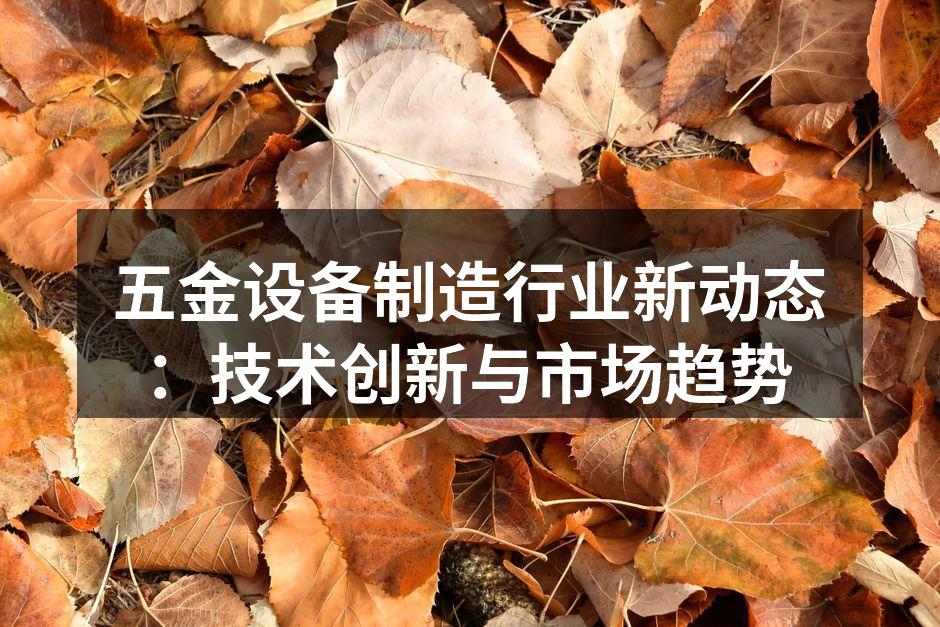 五金设备制造行业新动态：技术创新与市场趋势