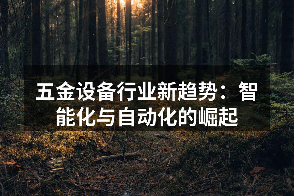 五金设备行业新趋势：智能化与自动化的崛起